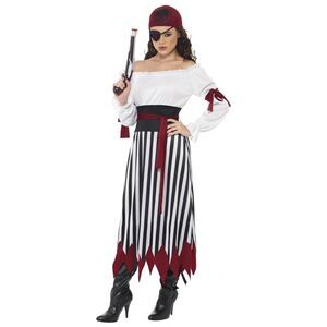 Smiffys Womens/Ladies Pirate Costume Set / Black/White
